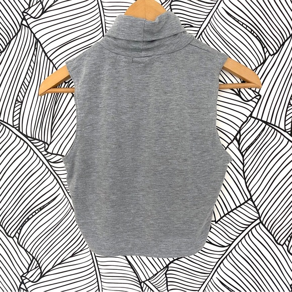 Shein Grey Turtle Neck Sleeveless Crop Top - Picture 3 of 3